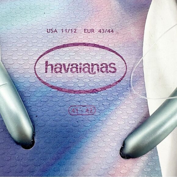 Haviannas Quiet Lilac Metallic Strap Slim Flip Flops US 11/12 - Picture 4 of 10